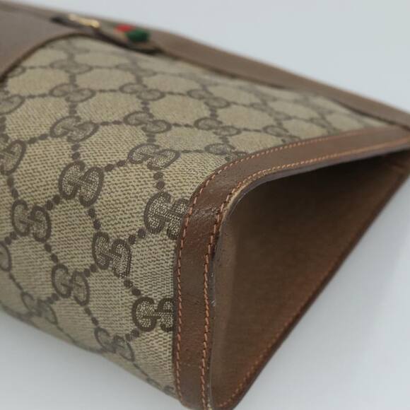 GUCCI GG Supreme Web Sherry Line Clutch Bag Pvc Beige Red 89 01 033 - Picture 7 of 16